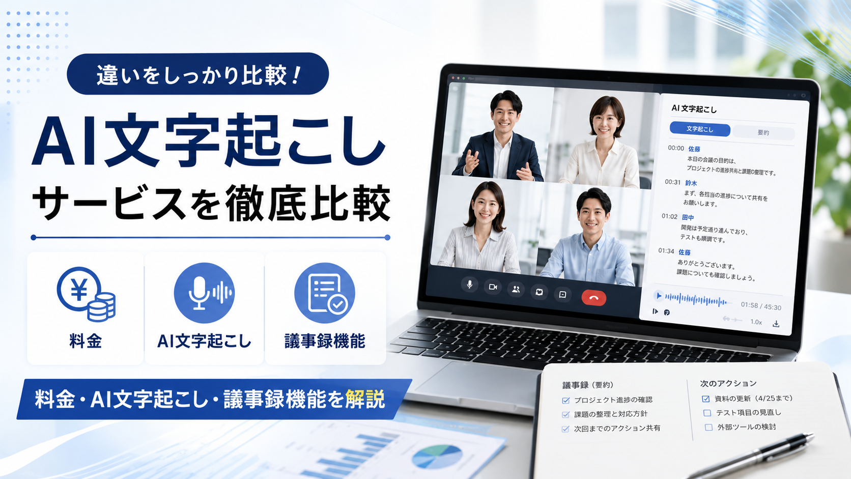 NottaとRimo Voiceの違いを比較|料金・AI文字起こし・議事録機能を解説